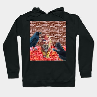 watercolor lynx crow cat Hoodie